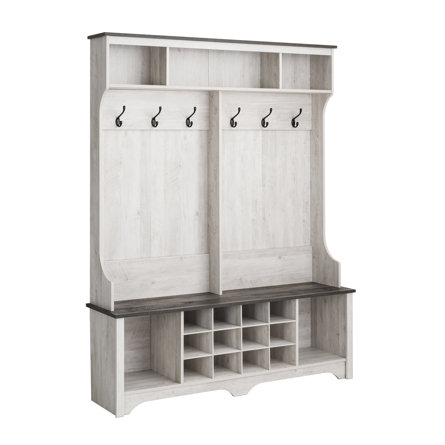 Yazeed Hall Tree 60'' Wide with Bench and Shoe Storage