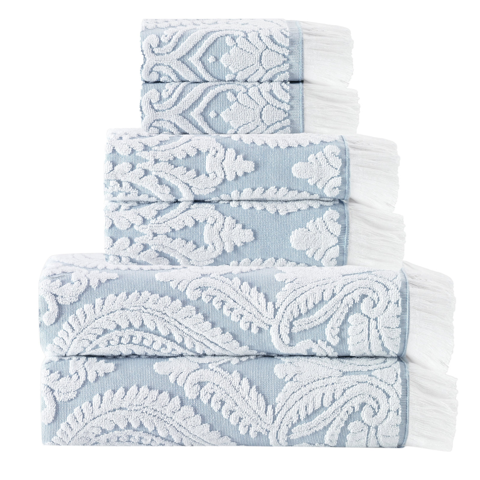 Devon Turkish Cotton Midweight Jacquard Mulit-Size Set, Turquoise