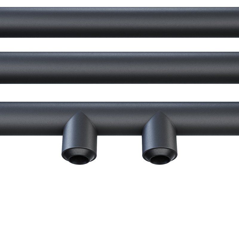 Sadye Curved Towel Rail Heated Towel Rails, Anthracite, 160cm H x 50cm W x 8cm D