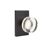 Double Dummy Modern Disc Crystal Knob with Modern Rectangular Rose