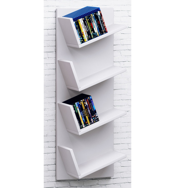 H Media Shelves, White, 180cm H x 33cm W x 16cm D