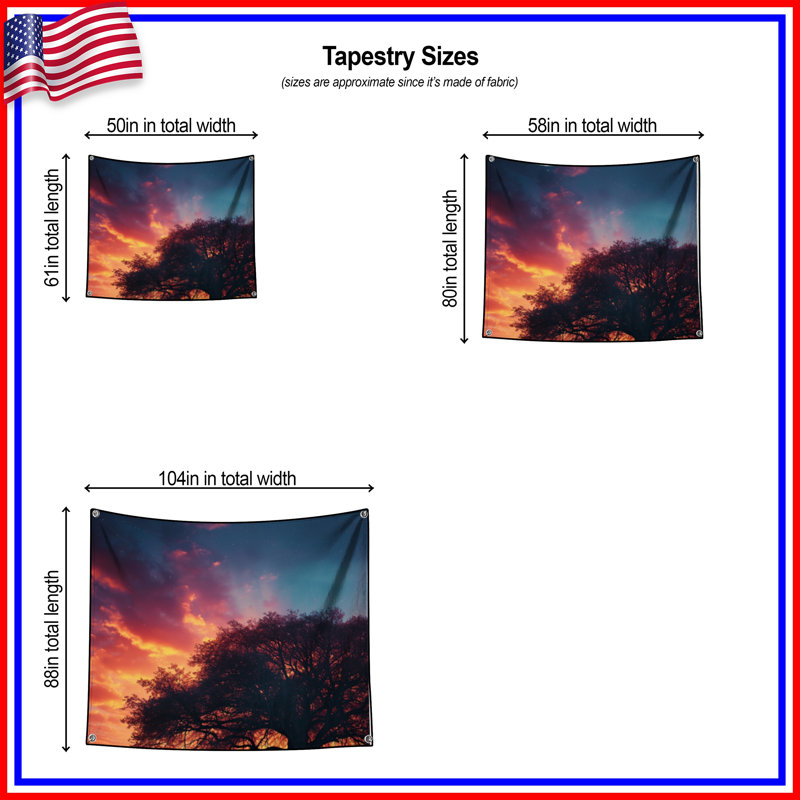 Tapisserie «Sunset», 104 po H x 88 po avec 4 œillets