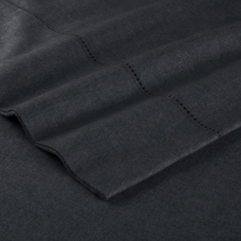 Pointehaven 180 GSM Cotton Heather Charcoal Flannel Deep Pocket 4 pc Sheet Set, Queen, Queen Sheet Set with 2 Pillowcases