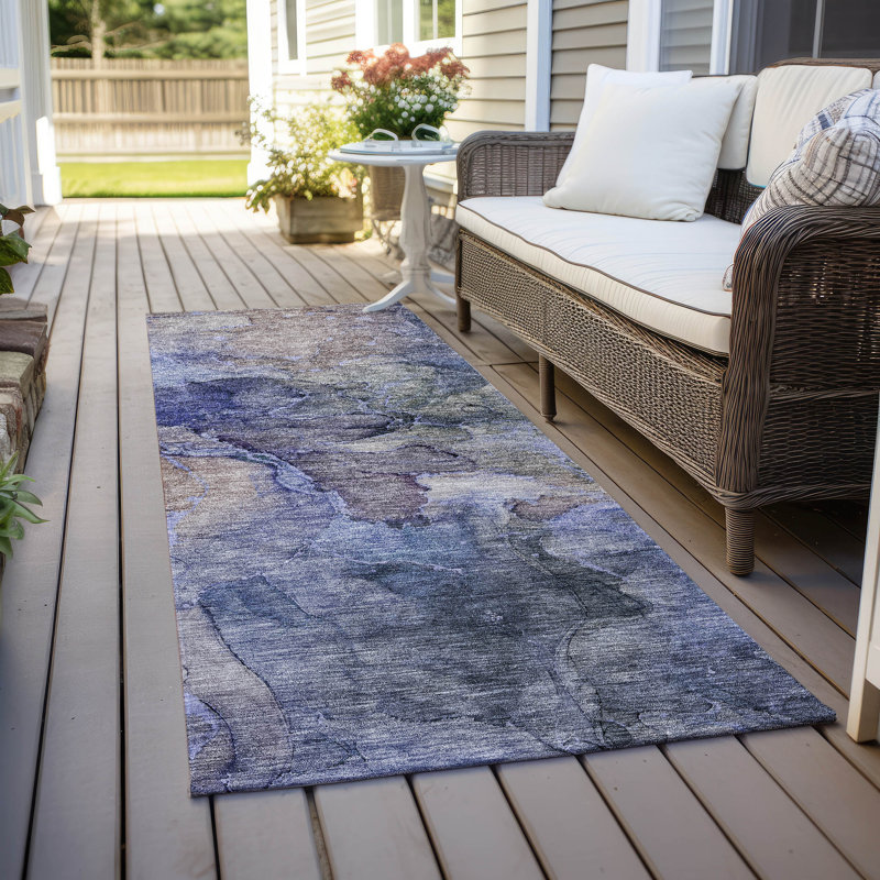 Killingly Washable Abstract Indoor / Outdoor Rug, Runner 2'3" x 7'6"