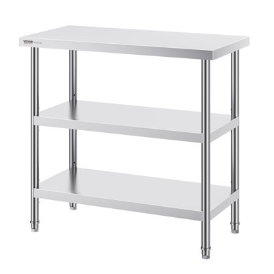 Table de préparation des aliments en acier inoxydable VEVOR, table de travail de cuisine commerciale