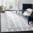 Cruz Hand Tufted Wool/Viscose Oriental Rug in Ivory Blue-2128267282