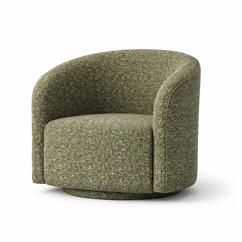 Stella Accent Chair - Olive Boucle, Orange