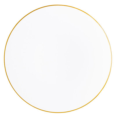 Assiettes blanches martelées rondes 13 pouces Ecoqualité avec bordure dorée 32 invités