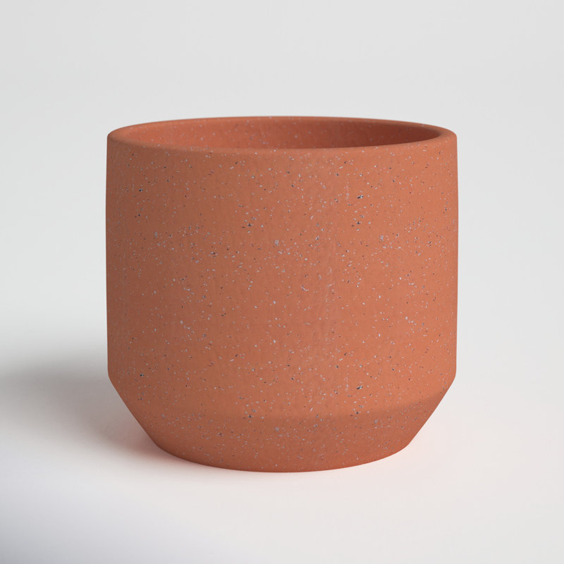 Datura Terracotta Pot Planter, 4.75" H x 5.5" W x 5.5" D, White 