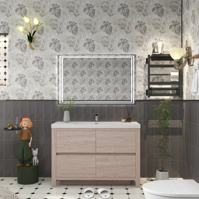 Meuble-lavabo simple 47,25 po avec plateau en acrylique Brandine