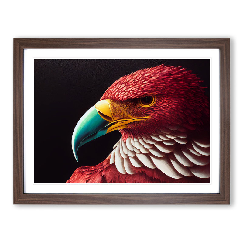 Great Eagle Bird - Print, 25cm H x 34cm W, Walnut