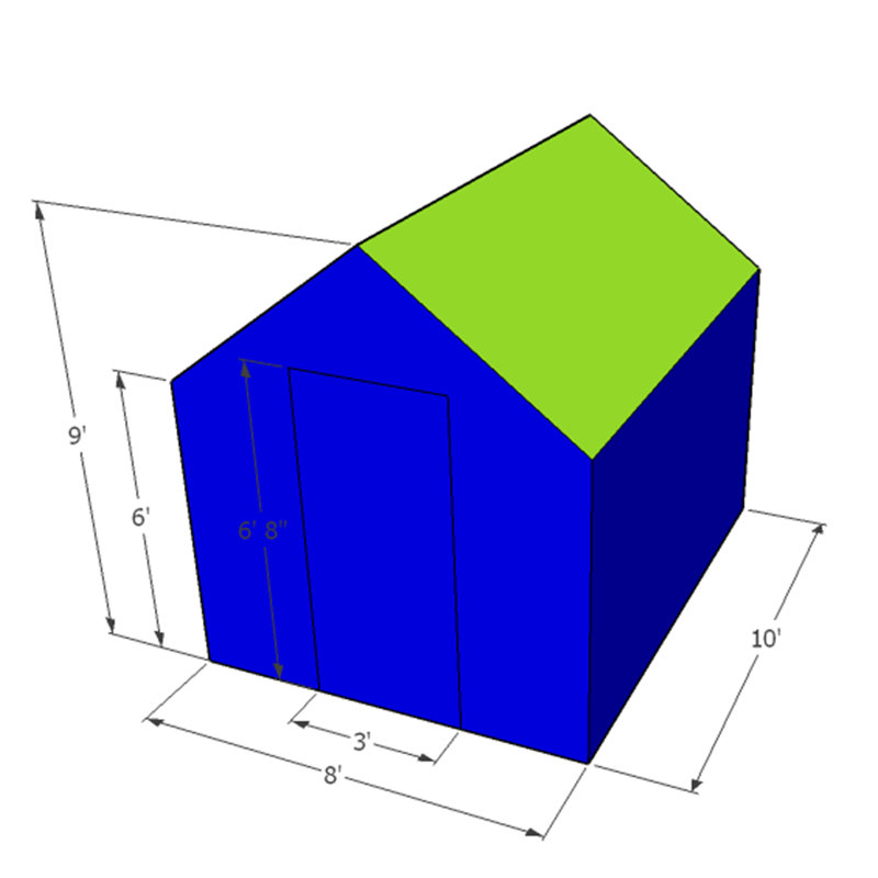 8 ft. W x 10 ft. D Greenhouse