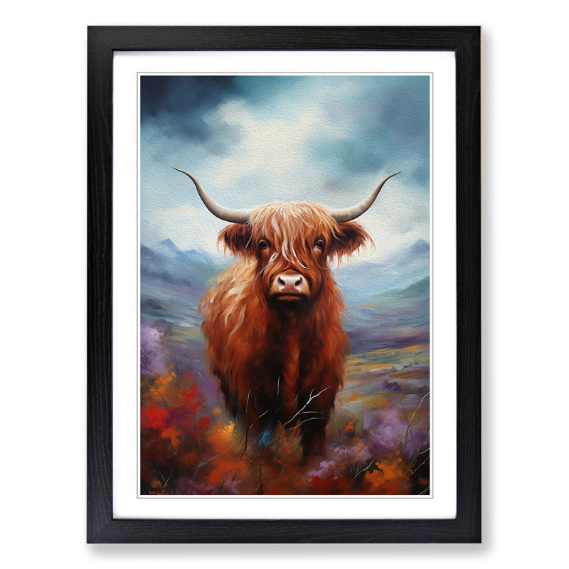 Highland Cow Modern - Framed Print
