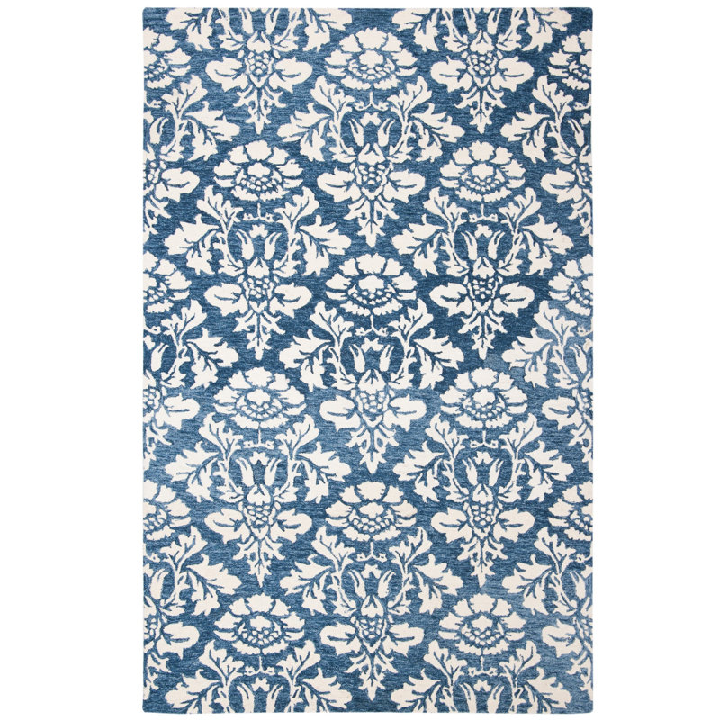 Spillers Hand Tufted Wool And Cotton With Latex Ikat Rug, Rectangle 5' X 8'