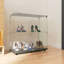 Vitrine en verre trempé, armoire à vin, armoire de rangement, classeur, avec bande lumineuse à DEL Bluetooth, roulettes pivotantes verrouillables-113183181