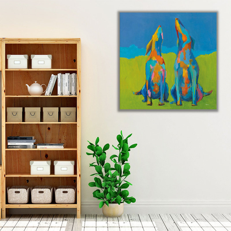 Howling Hound - reproduction d'art sur toile, H 12 po x l 12 po