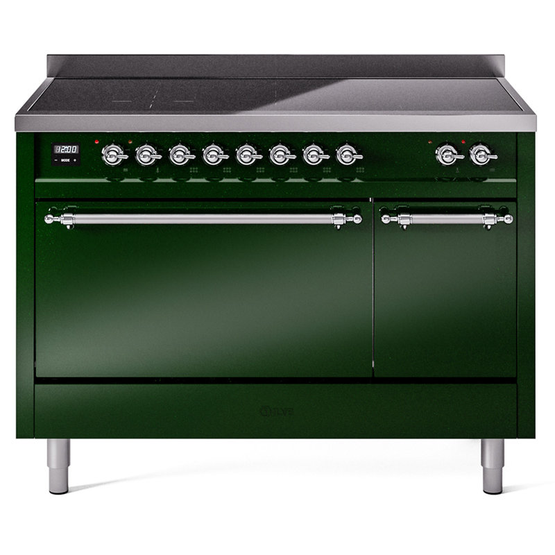 ILVE Nostalgie II 48 in Induction Range, Emerald Green/Chrome