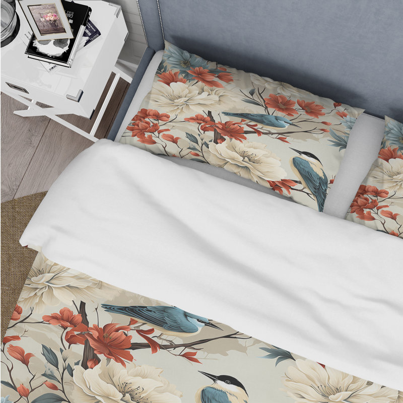 Ensemble de housse de couette beige et rouge, Housse de couette pour très grand lit et 2 très
