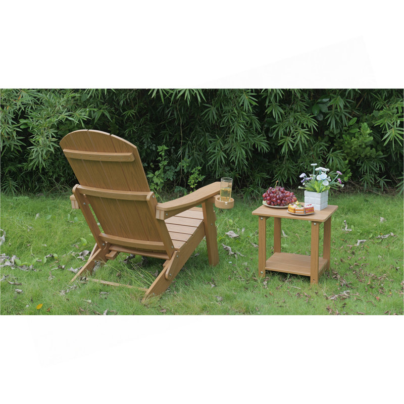 Méridienne d'extérieur réglable avec porte-gobelet, Teak