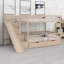 Structure de lit superposé polyvalente avec glissade, escalier de rangement et 2 tiroirs-132950337