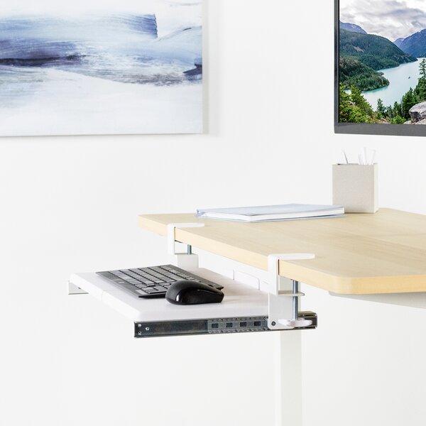 vivo Extra Sturdy Clamp-On Computer Keyboard Tray Platform with Pencil Drawer