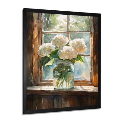 Ched Hydrangeas par la fenêtre - impressions murales florales