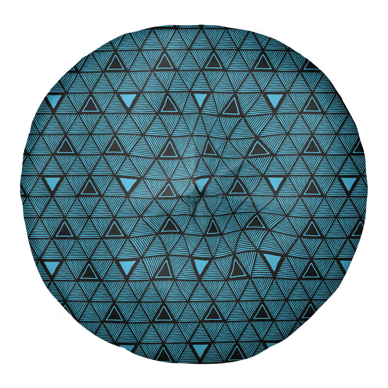 Coussin de sol classique à motif de triangles dessinés à la main, 26 po x 26 po, Gris ardoise foncé