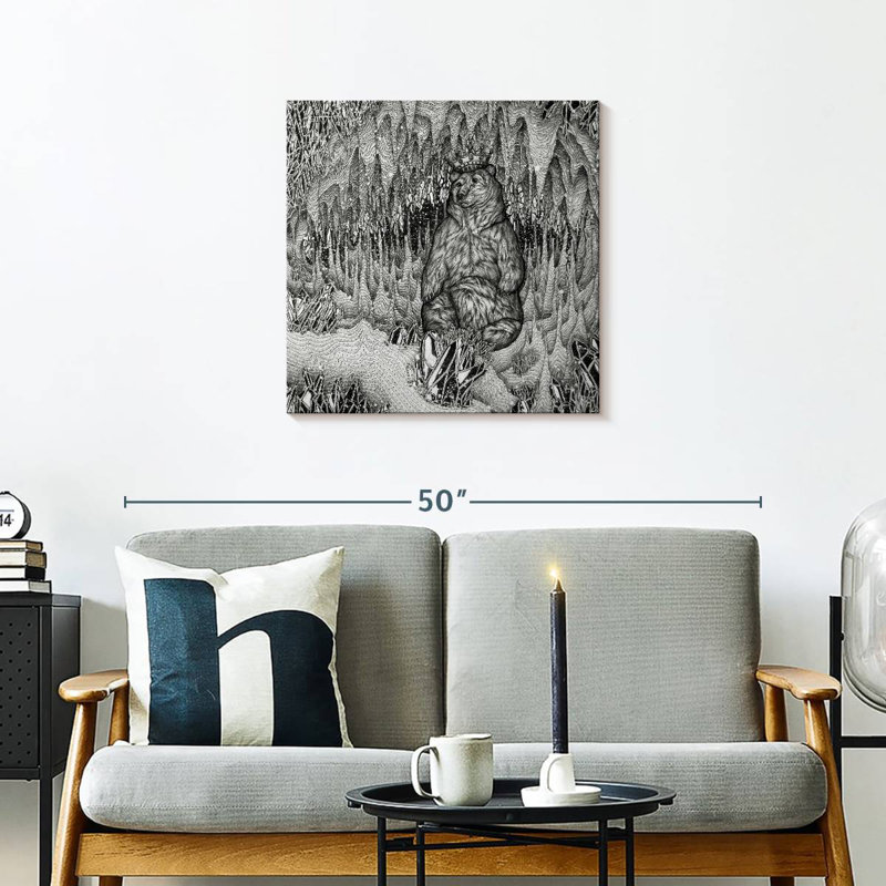 Brampt Cave Of The Bear King, 24" H x 24" W
