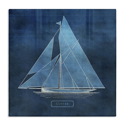 Art mural sur toile voilier maritime, conception par Susan Arnot