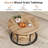31.49’’ Round Coffee Table With 2-Tier Storage Shelves-1813552946