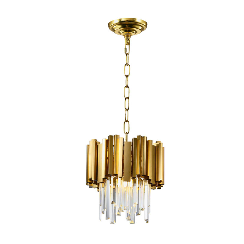 Mini-luminaire suspendu en cristal, Doré