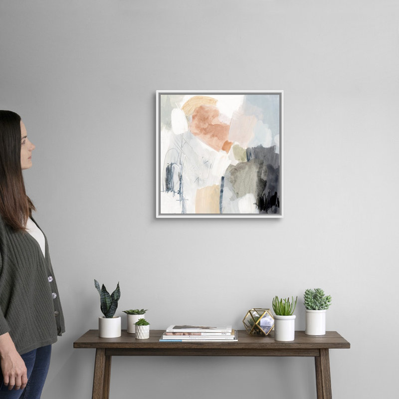 Singe I par Victoria Barnes - reproduction d'art sur toile, Cadre flottant blanc, H 22 po x l 22 po x P 1,75 po