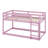 Twin Over Twin Solid Rubber Wooden Floor Bunk Bed – Ladder & Strengthened Slat Bed Platform-248476149