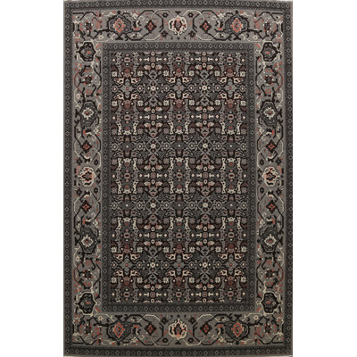 Tapis oriental en laine brun foncé