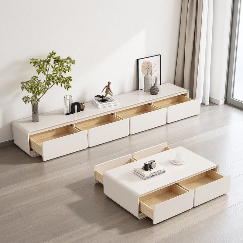 Simple Cream Style Design TV Cabinet