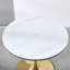 Table de salle à manger 31,5 "GOLDEN Mid-Century pour 2 à 4 personnes avec plateau rond en MDF, table de salle à manger à piédestal, table basse de loisir, plateau en céramique et panneau de fibres à densité moyenne