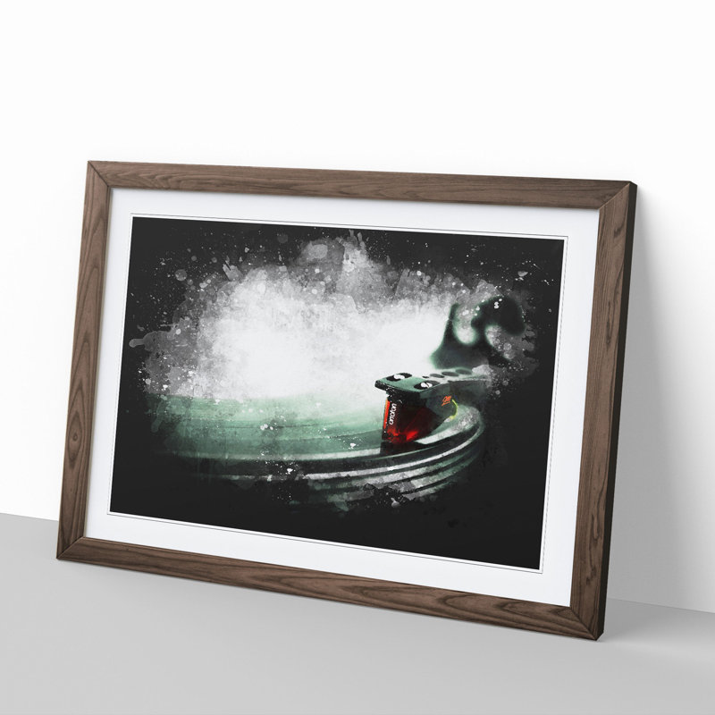 The Needle of the Record Player - Picture Frame Graphic Art, 48cm H x 65cm W x 2cm D, Walnut Framed