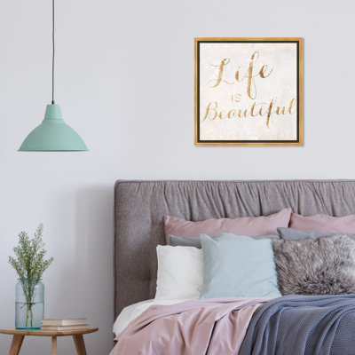 Life Is Beautiful " Life Is Beautiful Champagne, Beautiful Life Sign Modern Gold "