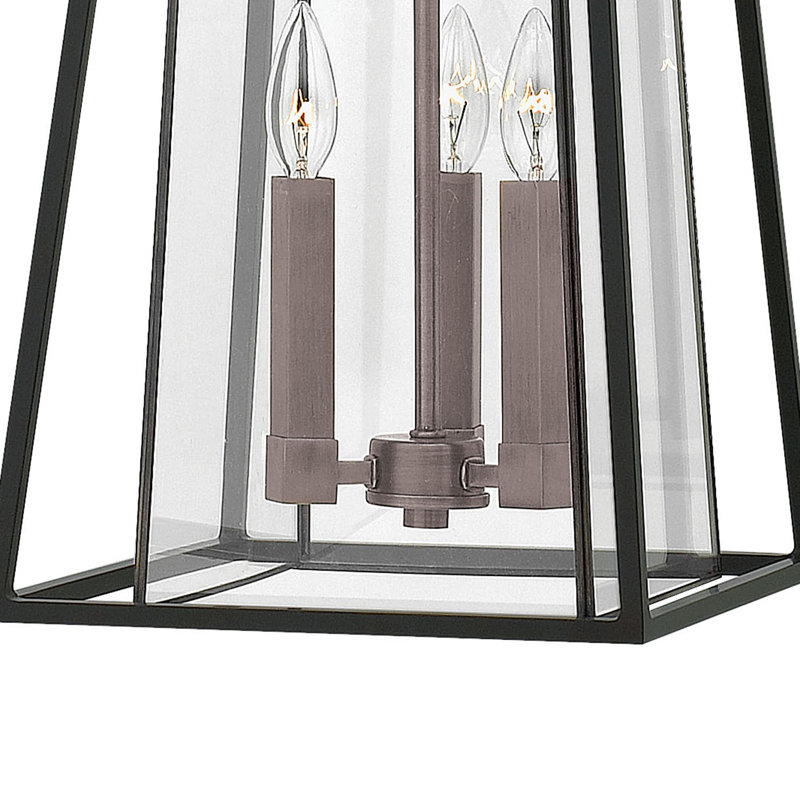 Walker 3-Light Outdoor Hanging Lantern, Black