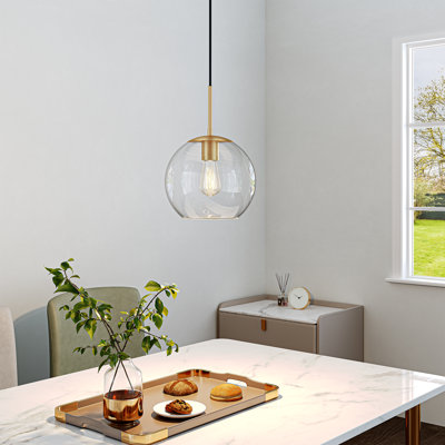 Slavo 1- Single Pendant Light With Clear Glass Shade