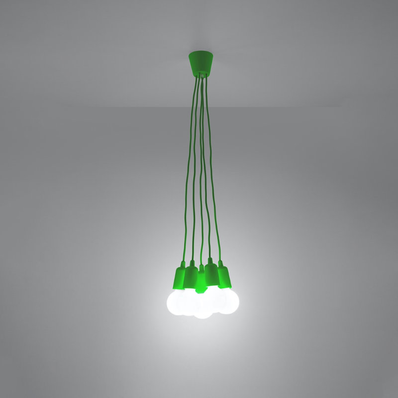Borofsky - Light White Pendant, 5 Lights, Green