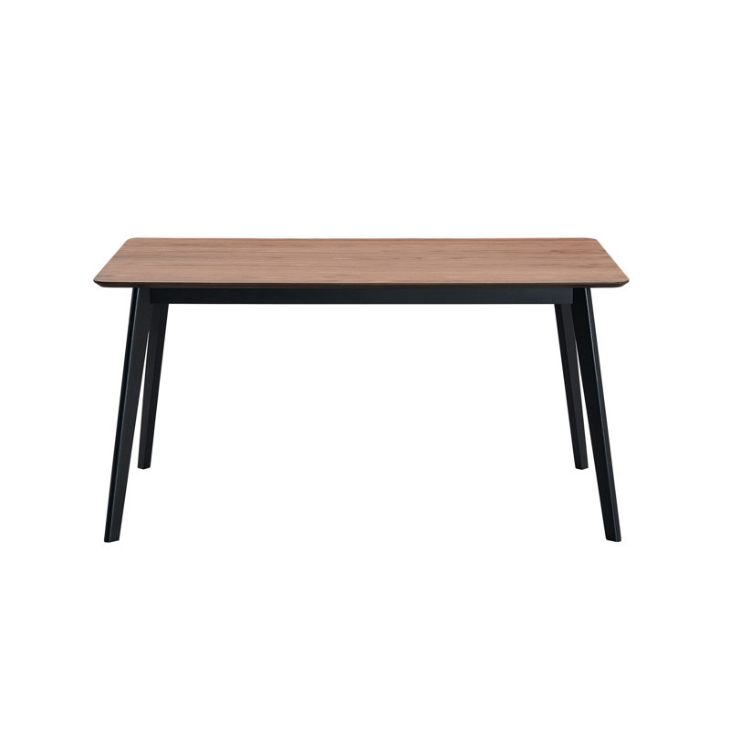 Rectangular Walnut & Black Dining Table - Top, 19Mm Thick, 100Lbs Weight Limit, 30" Height, 59" Width, 35" Depth In And Finish Composite Wood, Capacity, H X W D