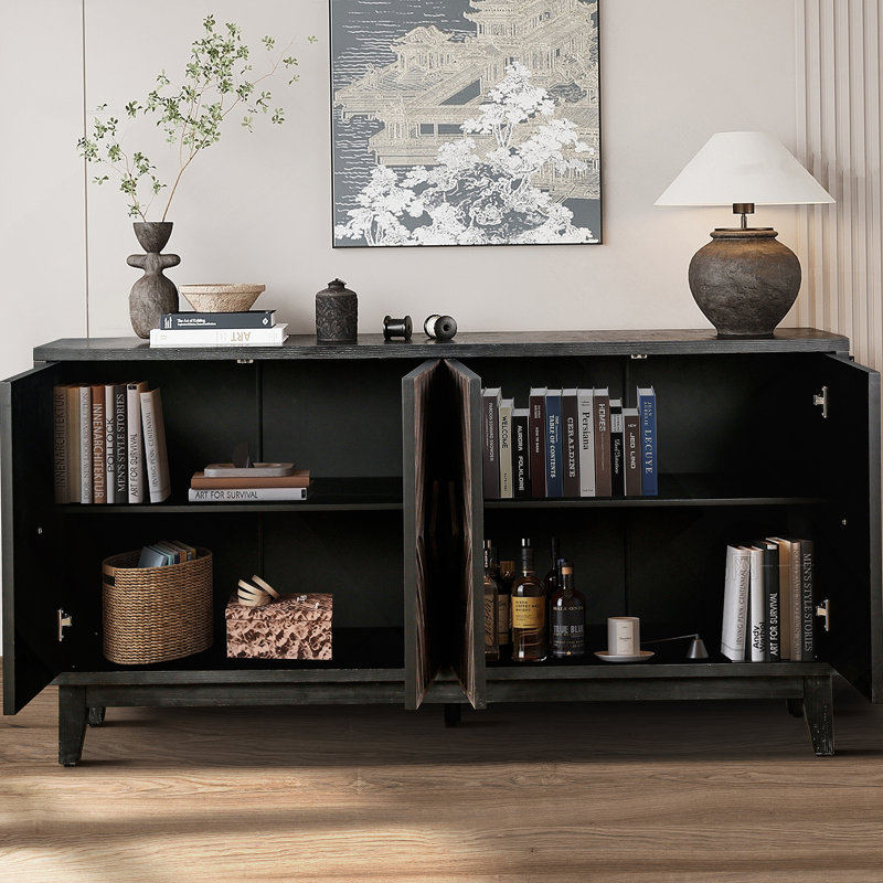 Crédence de style armoire Mid Mid Century, Brun antique