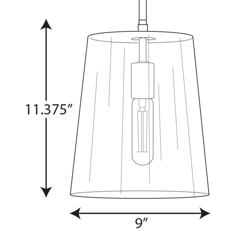 Luminaire suspendu conique à 1 lumière Selena, H 11,38 po x l 9 po x P 9 po, Noir