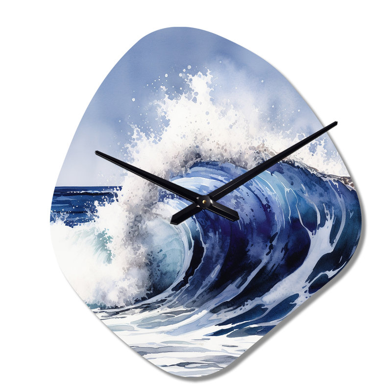 Horloge murale en forme de V, océan, Grand