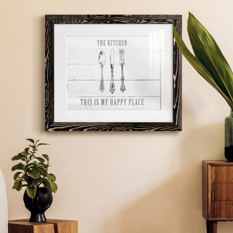 Kitchen Happy Place - peinture encadrée, H 24 po x l 18 po x P 1,5 po, Cadre noir
