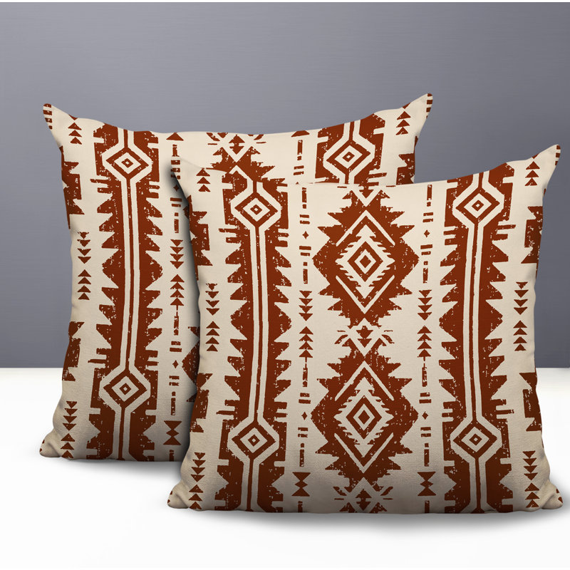 Oreiller réversible intérieur / extérieur Dakota, Orange brûlé, 20 x 20