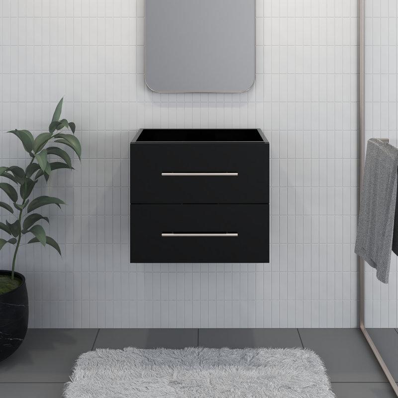 Napa 23.5'' Single Bathroom Vanity Base Only, Glossy Black