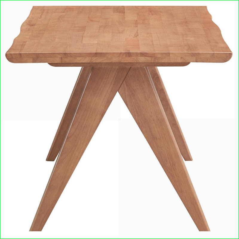 Table basse en bois d'hévéa naturel - Table d'appoint rustique avec pieds stables pour salon / canapé