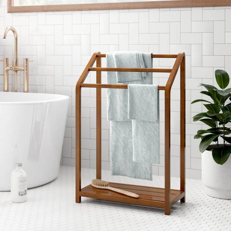 Ash Wood Bath Towel Rack Freestanding Rack for Bathroom – RusticReach